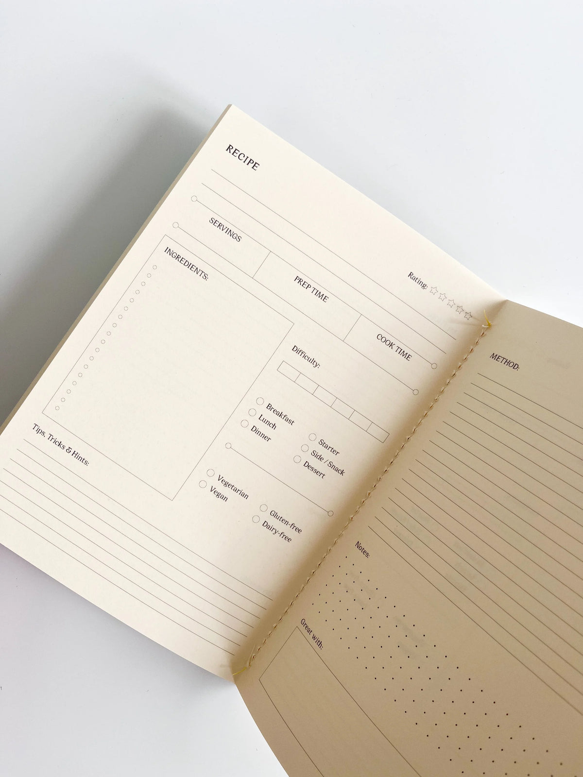 Personalised Recipe Journal / Freshly A5