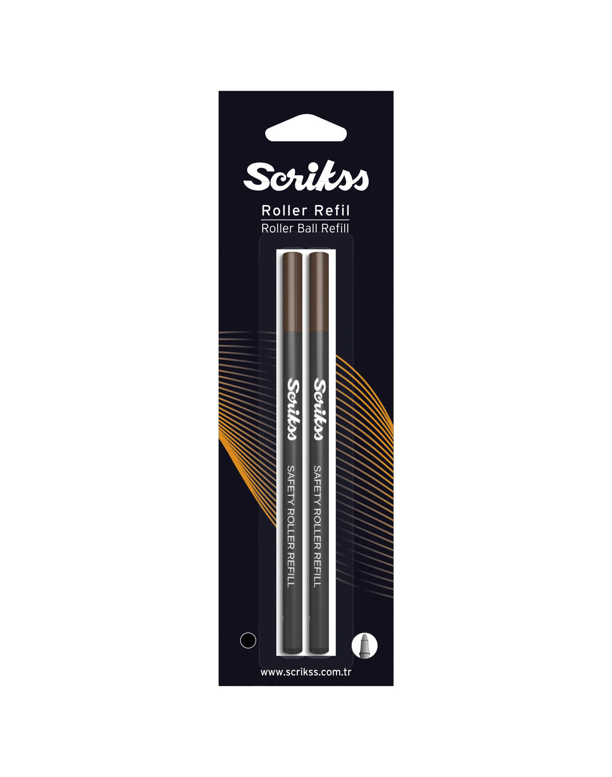 Scrikss Safety Rollerball Pen Refill Blister / Black - Blue
