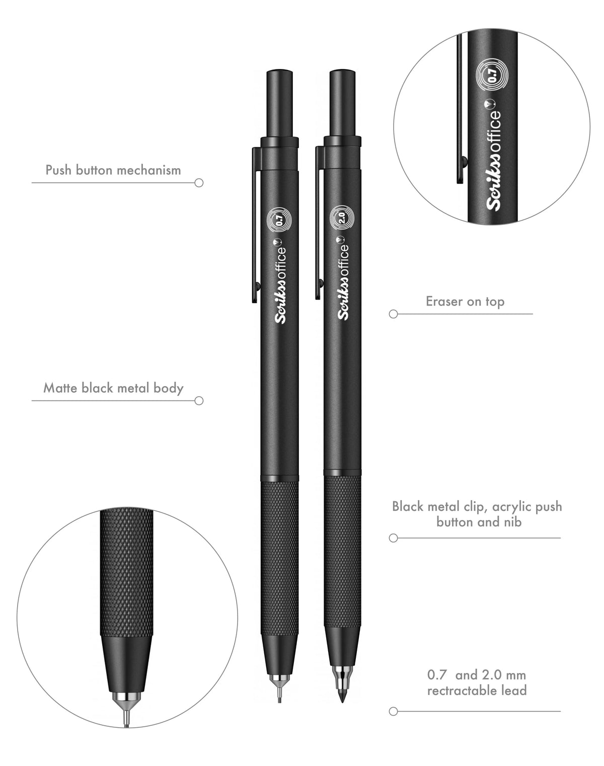 Scrikss Twist Mechanical Pencil \ 0.5 - 0.7 - 2 mm
